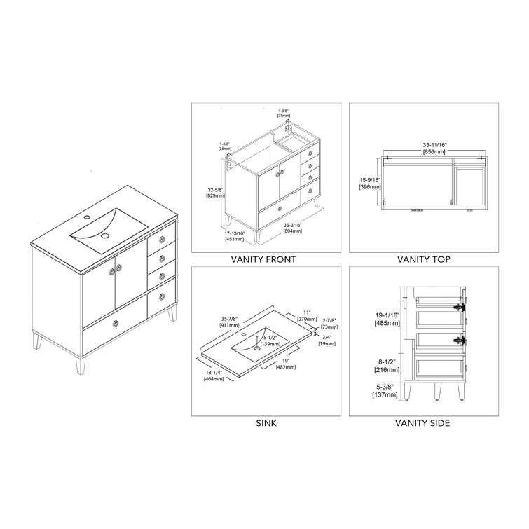 Blossom 36'' Single Bathroom Vanity with Sink Wayfair